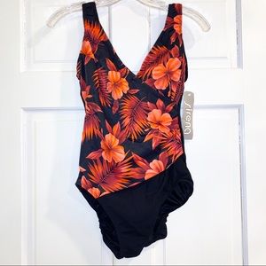 NWT Vintage Sirena Floral One Piece Bathing Suit